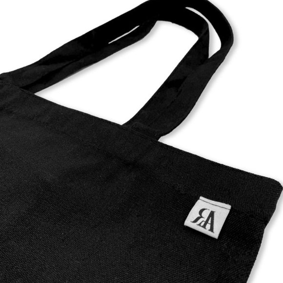 Simple Cotton Tote Bag - Black - Picture 1 of 3